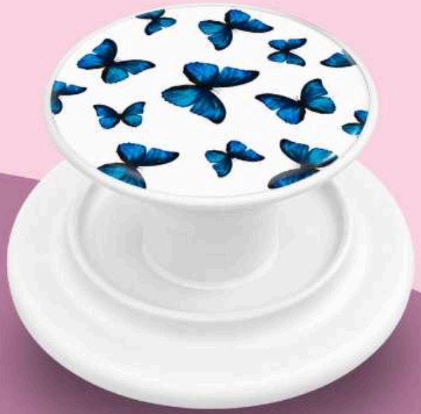 Grabbit phone grip in Blue Butterfly